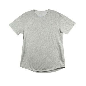 BYLT Shirt Mens Large Gray Henley Drop Cut Lux Crew Blend Short Sleeve‎ Tee T